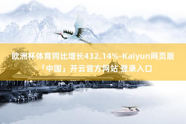 欧洲杯体育同比增长432.14%-Kaiyun网页版·「中国」开云官方网站 登录入口