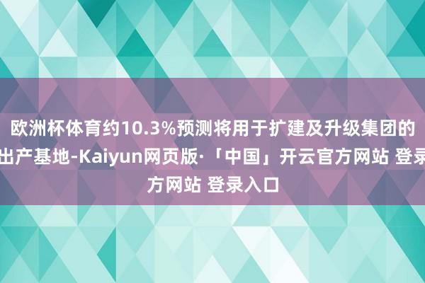 欧洲杯体育约10.3%预测将用于扩建及升级集团的安溪出产基地-Kaiyun网页版·「中国」开云官方网站 登录入口