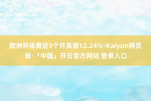 欧洲杯体育近3个月高潮12.24%-Kaiyun网页版·「中国」开云官方网站 登录入口