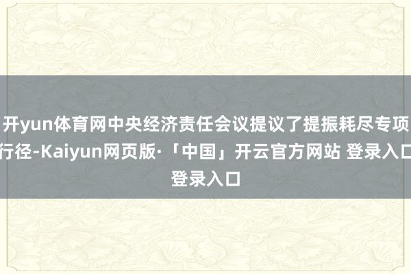 开yun体育网中央经济责任会议提议了提振耗尽专项行径-Kaiyun网页版·「中国」开云官方网站 登录入口