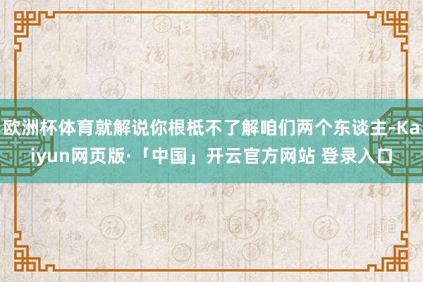 欧洲杯体育就解说你根柢不了解咱们两个东谈主-Kaiyun网页版·「中国」开云官方网站 登录入口