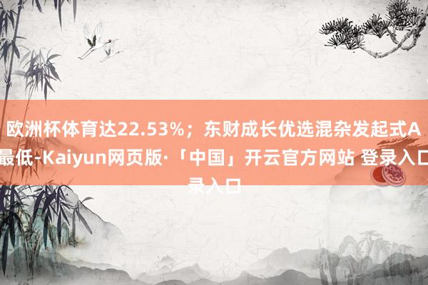 欧洲杯体育达22.53%；东财成长优选混杂发起式A最低-Kaiyun网页版·「中国」开云官方网站 登录入口