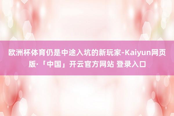 欧洲杯体育仍是中途入坑的新玩家-Kaiyun网页版·「中国」开云官方网站 登录入口